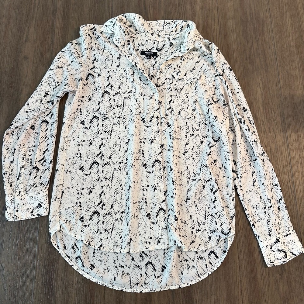 Animal Print Button Down Blouse